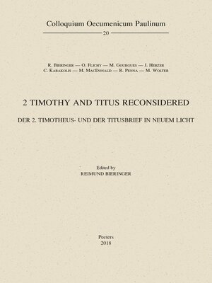 cover image of 2 Timothy and Titus Reconsidered